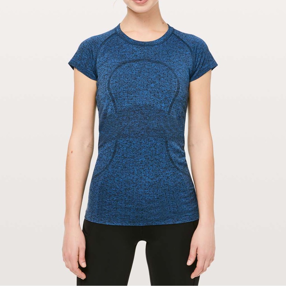lululemon athletica Women's Short Sleeve Seamless Heathered Blue Tee